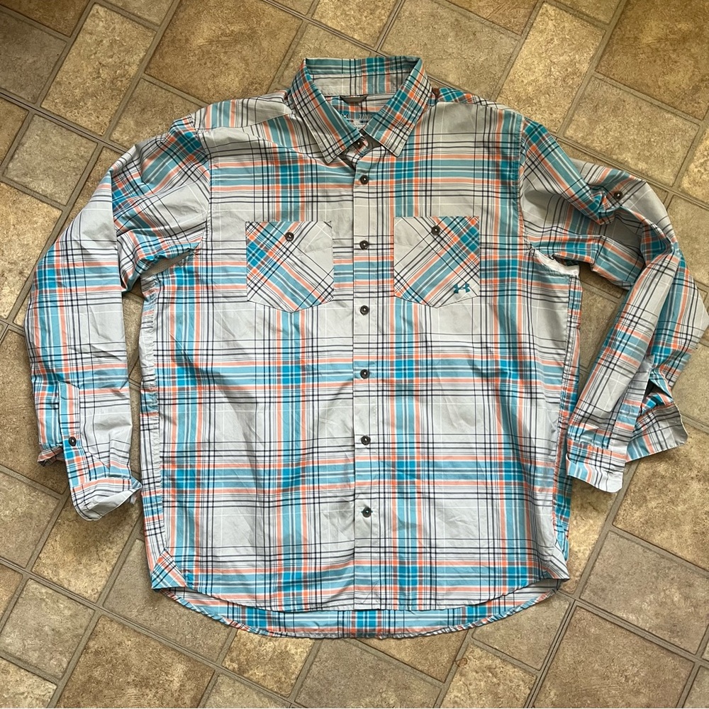 Under Armour Western Plaid Button Shirt New Adult Size XL Loose Fit